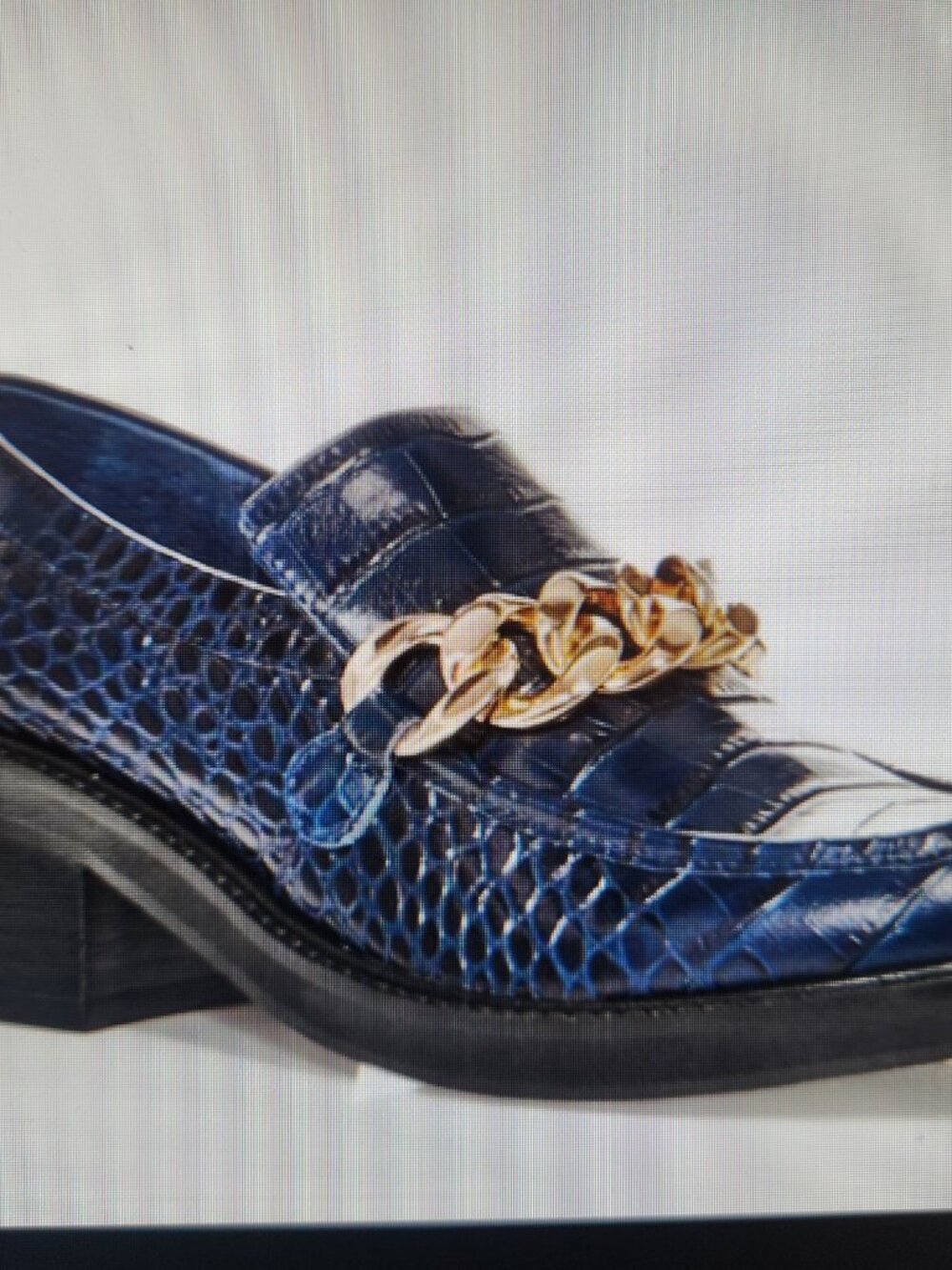 AQUA "Lena" Blue Croco Leather Lug heeled Loafers. NIB. Size 8